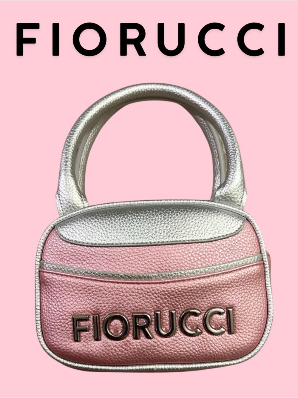 Fiorucci Pink with Silver Trim Mini Top-Handle Bag NWOT Y2K Aesthetic